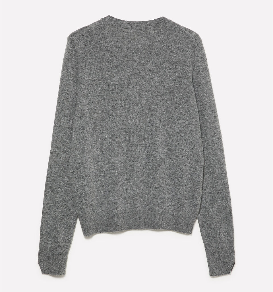 Pull ras du cou gris foncé chiné - pulls col rond pour femme - Gris | Sisley image number 2